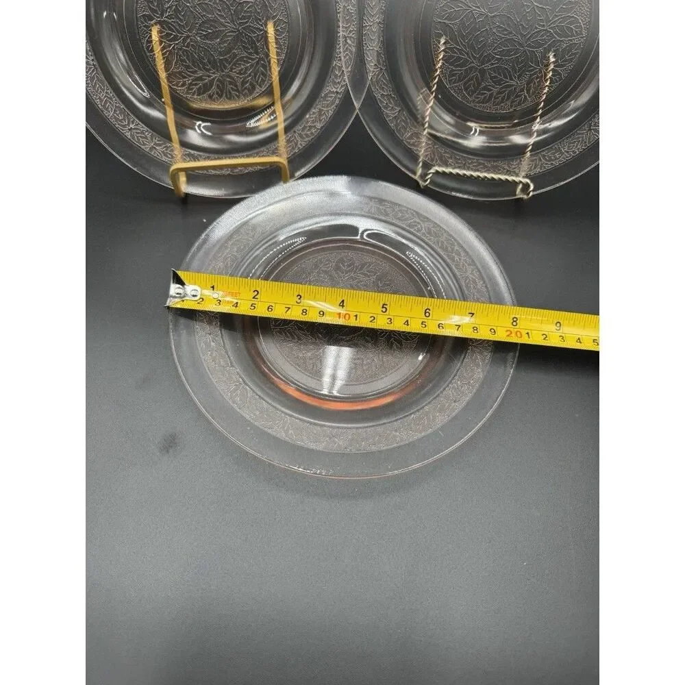 3 Pink Depression Glass Plates From Cambridge Glass Company Style #727 1920